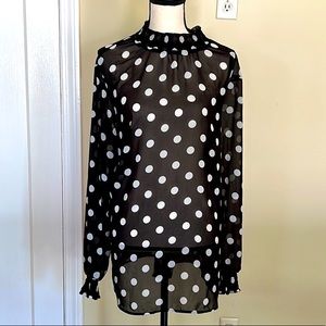 Torrid Chiffon Smocked Mock Neck Blouse